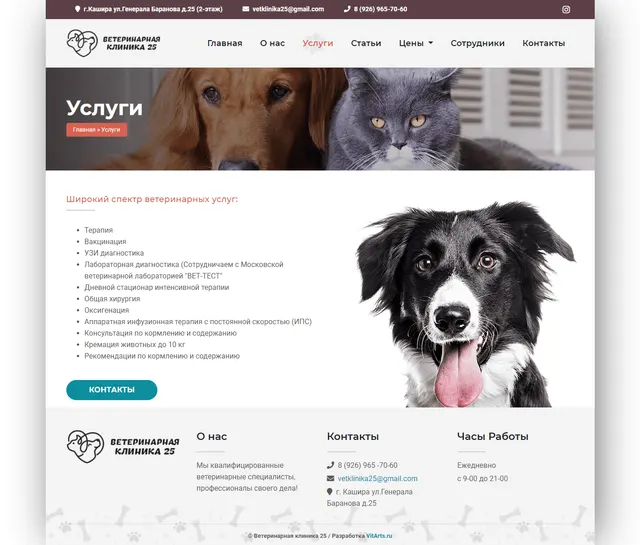 Скриншот проекта Vetklinika25